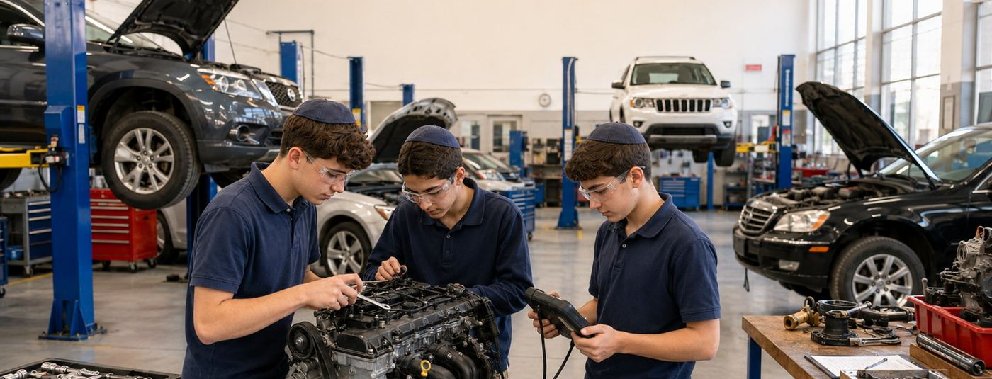 Automotive Technology elective at Landow Jewish Academy
